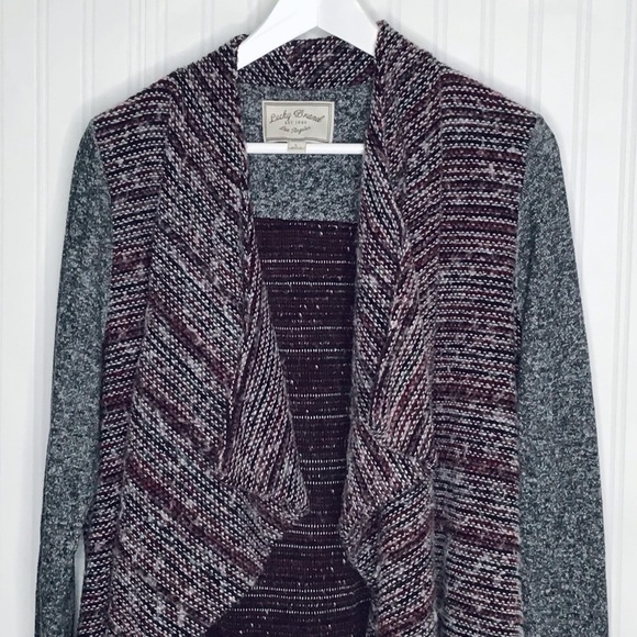 Lucky Brand gray wool blend open cascading sweater size Large - Picture 13 of 14